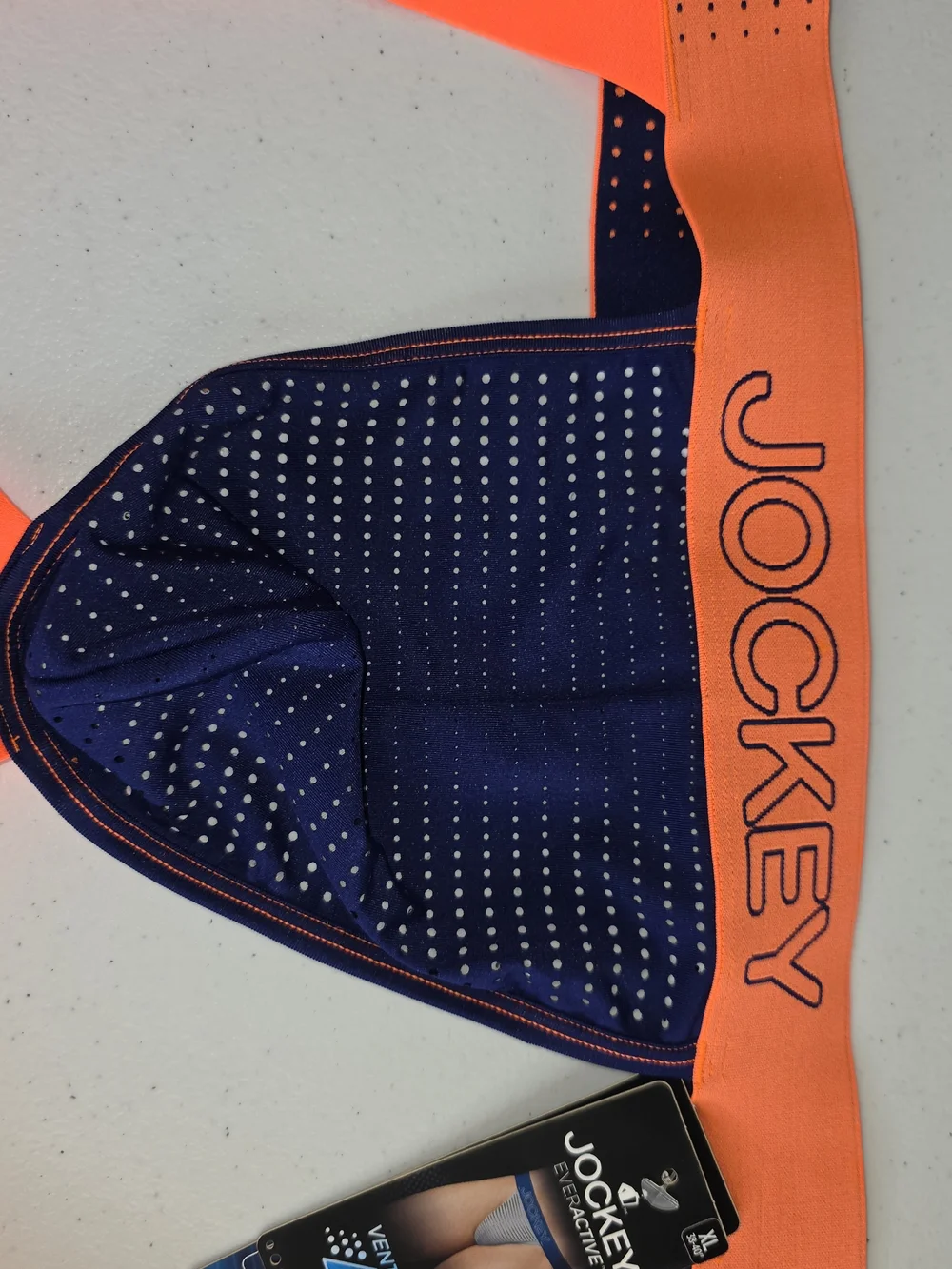 Jockey Men's VentraCool Air Jock Strap - Majestic Blue/Orange XL (38-40)
